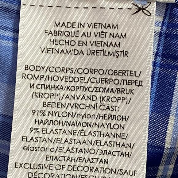 Polo Ralph Lauren Blue Plaid Nylon Blend Shirt Size XL Long Sleeve Performance - Picture 7 of 8